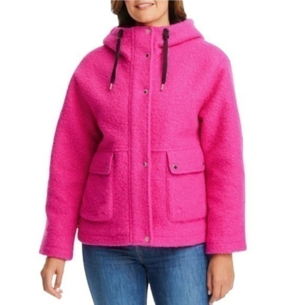 Vince Camuto : Pink Hooded Bouclé Jacket | Size XS | NWT ✨🩷